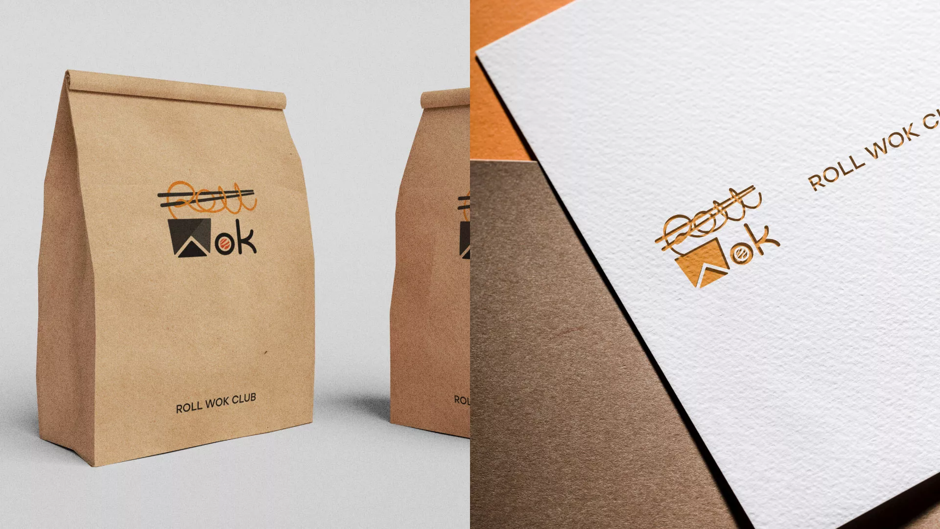 Разработка логотипа суши-бара «Roll Wok Club» в Перевозе