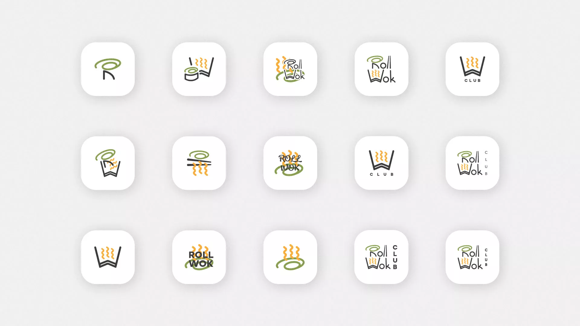 Разработка иконки приложения суши-бара «Roll Wok Club» в Перевозе